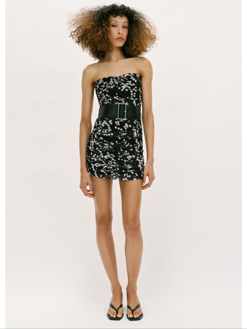 ZARA POLKA DOT BELTED DRESS. 5039/268/084